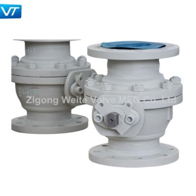 China Cast Steel Trunnion Side Entry Ball Valves Flanged End DN100 PN16 for sale