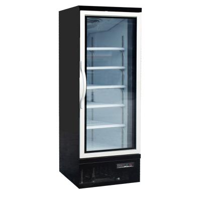 China Ec Fan Motors Upright Glass Door Freezer For Pizza Energy Saving for sale