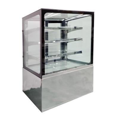 China Supermarket Cake Display Refrigerator with Back Double Glazed Tempered Sliding Glass Doors for sale