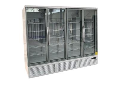 China Integral Vertical Glass Door Refrigerator Built In Four Glass Door Display for sale
