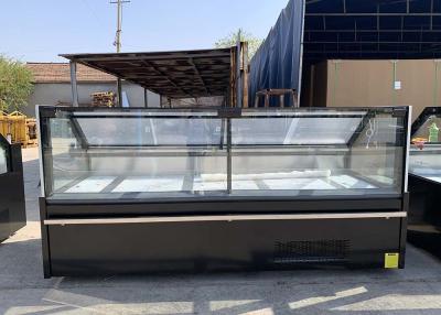 China Stright Lift Up Glass Meat Display Counter Chiller Remote Type SS 304 Interior for sale