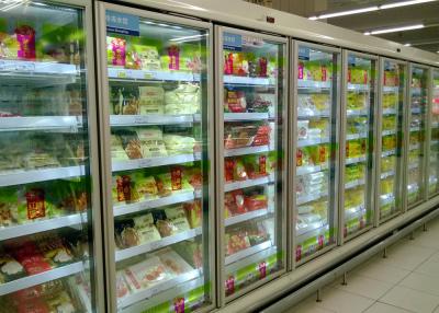 China Congelador de refrigerador de cristal de la exhibición de Multideck de la puerta del helado con el compresor remoto de Bitzer en venta