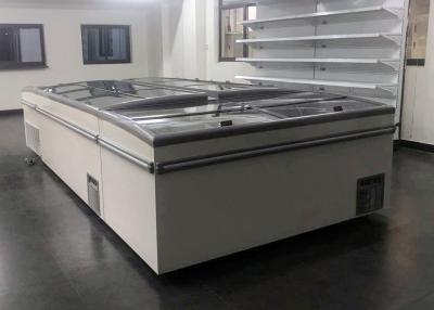 China Frost Free Commercial Chest Freezer Sliding Door , Glass Top Island Freezer for sale