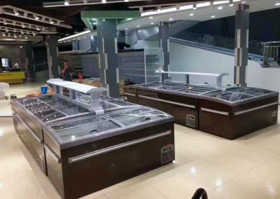 China Congelador de la isla del supermercado de la exhibición, congelador del pecho de la puerta deslizante de la conservación en cámara frigorífica en venta