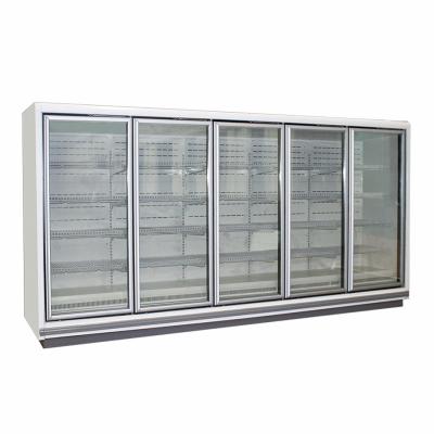 China Vertical LED Lighting Upright Glass Door Freezer With Multi Deck Shelving for sale