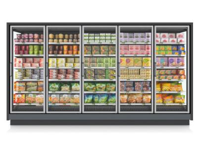 China Large Display Remote Compressor Commercial Freezer Glass Door With Adjustable Shelving for sale