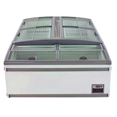 China Integral Supermarket Island Freezer Chiller Cabinets For Frozen Chickens for sale