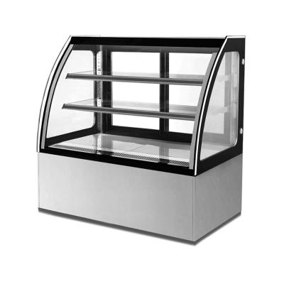 China Front Curved Glass Display Fridge Cake Showcase Cooler For Coffee Shops for sale