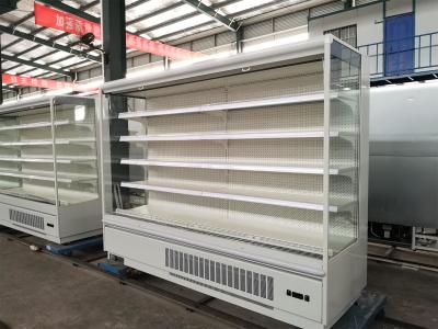 China Refrigerador aberto pesadamente carregado da exposição da prateleira, mostra aberta do supermercado do refrigerador à venda