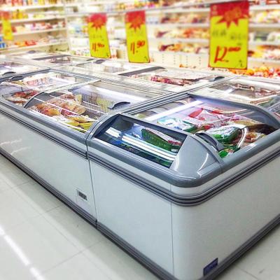 China Commercial Supermarket Chest Display Freezer Static Cooling Combined Energy Saving for sale