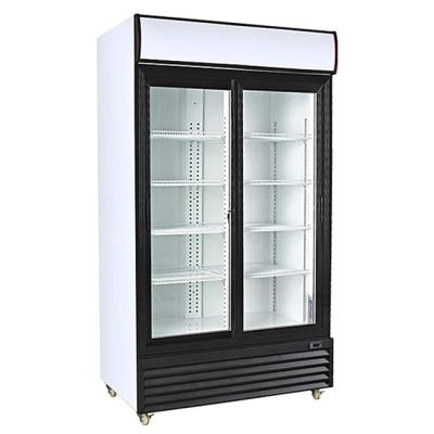 China Digital Temperature Control Upright Glass Door Freezer 220V / 60Hz For Beverage for sale