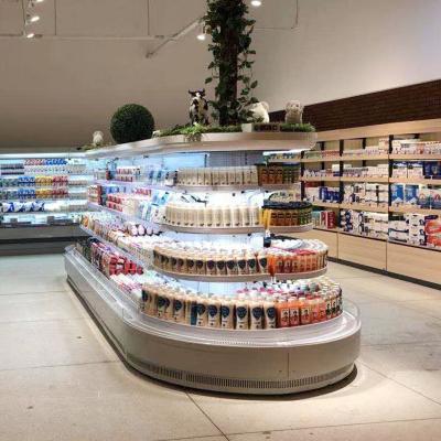 China Fã que refrigera o projeto comercial da ilha do refrigerador da exposição do refrigerador aberto da exposição à venda