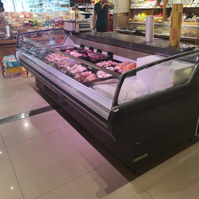China R404a Refrigerant Deli Display Fridge Deli Meat Display Case Self Served 420L 2500mm for sale