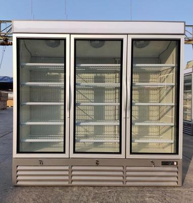 China Three Glass Door Vertical Refrigerated Showcase Commercial Fridge 2040 * 740 * 2000mm for sale