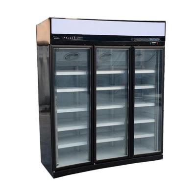 China Top Mounted Reach In Freezer 3 Doors Vertical Merchandiser Display Freezer for sale