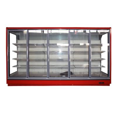 China Space Saving Multideck Display Fridge Upright Glass Door Supermarket Refrigerator for sale