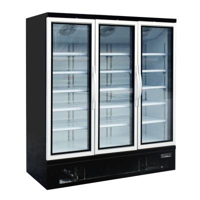 China Integral Three Glass Door Freezer Auto Defrosting With Compressor For Frozen Foods for sale