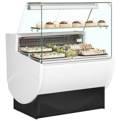 China 1300mm Flat Deli Refrigerated Display Case Serve Over Counter Fridge Automatic Defrost for sale