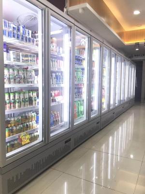China Air Cooling Commercial Upright Freezer / Upright Display Cooler R290 Refrigerant for sale