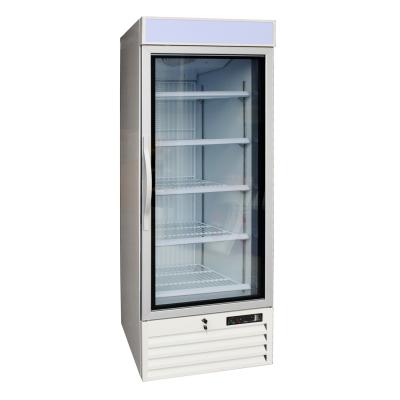 China Vertikaler einzelner Türscheibe-Front-Kühlschrank-Supermarkt-Getränkekühler zu verkaufen
