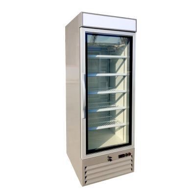 China Congelador de cristal vertical ahorro de energía de la puerta, solo refrigerante del refrigerador R290 de la bebida de la puerta en venta