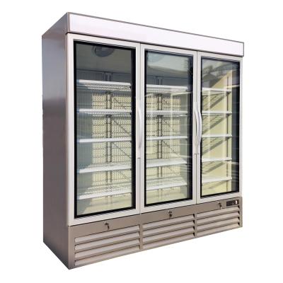 China Reach In Upright Display Bar Fridge With Glass Door , Self Contained Embraco Compressor for sale