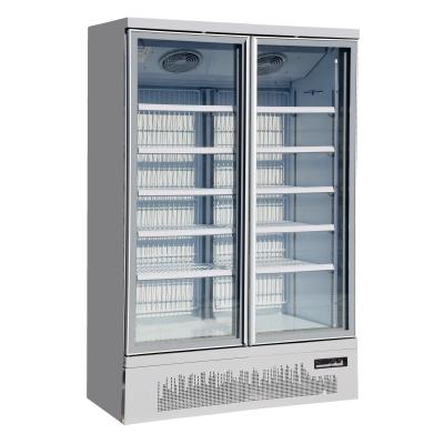 China Upright Ice Cream Display Freezer With Triple Glazed Anti Fog Glass Doors for sale