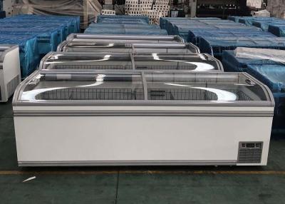 Китай Изогнутый замораживатель комода острова стеклянного заморозка супермаркета двери R290 2500mm свободный продается
