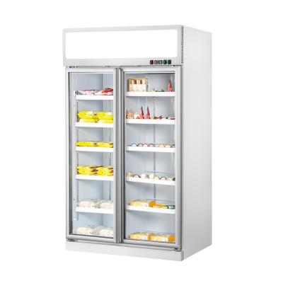 China Plug In Double Hinged R290 810L Upright Display Cooler for sale