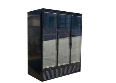 China SECOP Compressor Double Glass Door Refrigerator Three Hinged Swing for sale