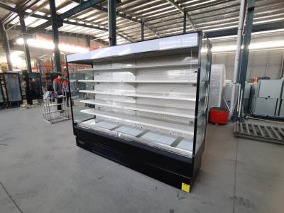 China Kühler-Supermarkt-Schaukasten Frucht-Gemüse-Anzeige Multideck offener mit Stecker zu verkaufen