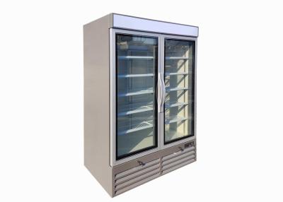 China R290 Plug In Vertical 2 Glass Door Freezer With Double Glazed LOW-E Glass Door for sale