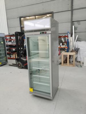 China Auto Defrosting Fan Cooling Single Glass Door Freezer For Frozen Food for sale