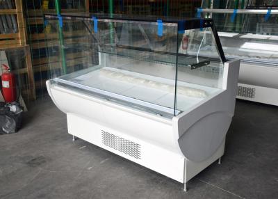 China Auto Water Evaporation Butcher Showcase Refrigerator With Up-Down Glass Door for sale