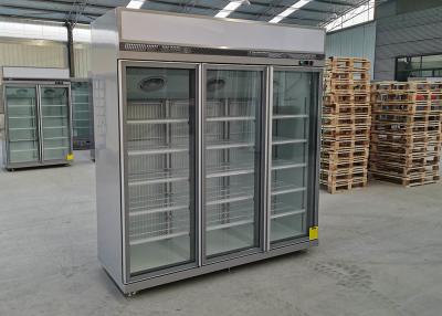 China Self Contained Display Refrigerator Freezer R290 With 3 Hinge Glass Doors for sale