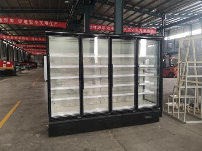 China Refrigerador preto livre da exposição de Frost Multideck com a porta de vidro transparente do balanço à venda