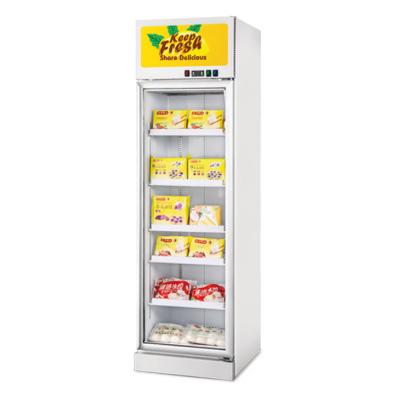 China Refrigerador de cristal de la puerta de la venta al por menor de la bebida con la estantería profunda en venta