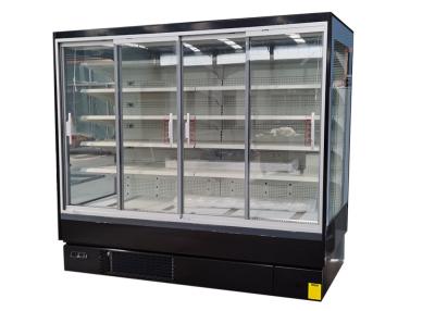 China Refrigerador de enfriamiento ventilado de Multideck con ahorro de la energía de las puertas de cristal de desplazamiento en venta