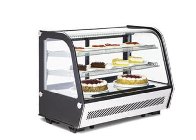 China Refrigerador refrigerado de la exhibición de la panadería de la encimera vidrio curvado 120 litros en venta