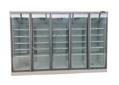 China Remote Compressor 5 Upright Glass Door Fridge Multi Deck for sale