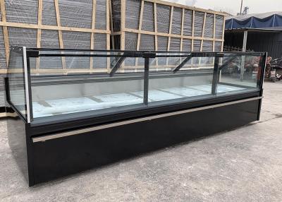 China Contador de cristal recto del escaparate de R404a para la tienda de delicatessen y la carne fresca en venta