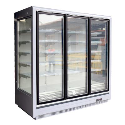 China Dreiergruppe glasig-glänzende Glastür-Kühlschrank-Werbung für Eiscreme und Tiefkühlkost zu verkaufen