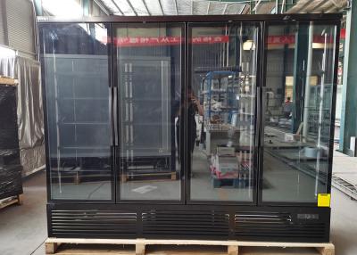 Chine Noir quatre-portes d'un seul bloc d'élégance de réfrigérateur d'affichage à vendre