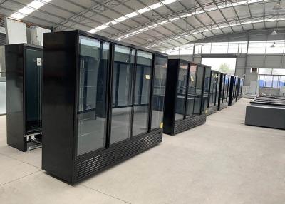 Китай Заткните в стеклянных 4 холодильниках двери качания в черноте RAL9005 продается