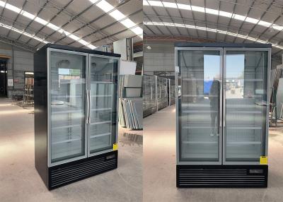 China Auto Defrost 810L Double Glass Door Chiller With R290 Cooling Gas for sale
