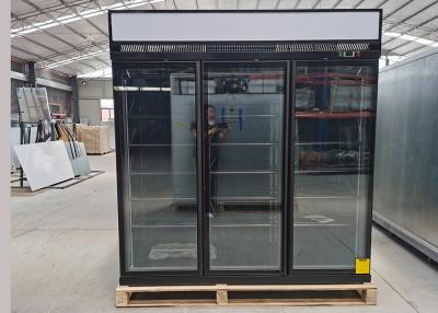 China R290 Three Glass Door Fridges Top Mount Display BLACK for sale