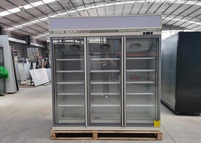 Chine Congélateur supérieur en verre blanc d'affichage de bâti de trois portes 1200 litres à vendre