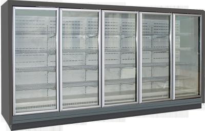 China Commercial Upright Fronted Multideck Fridge with Solid Endpanels for Supermarket Frozen Foods Display for sale