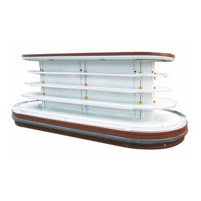 China Oval Island Multideck Open Showcase Chiller With Brilliant LED Lights for sale