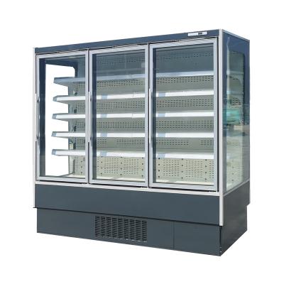 China Vertical LED Lights Grab And Go Display Cooler Multideck For Meat for sale